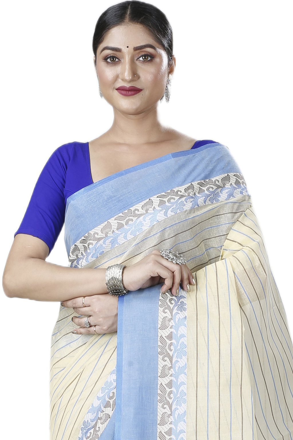 Sky Blue Pure Cotton Subha Tant Saree (1084)
